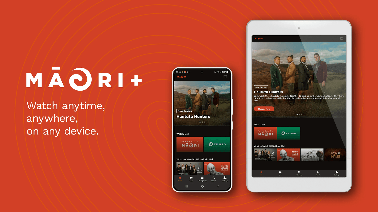 Māori TV mobile app showing video streaming interface